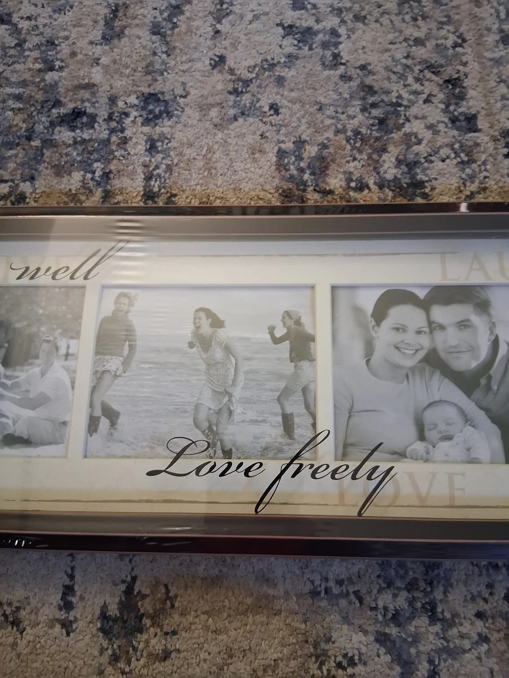 Live Well Laugh Often Love Freely Multi-Opening Picture Frame - Brown